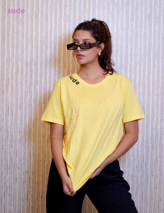 Yellow Basic Logo Printed T-shirt