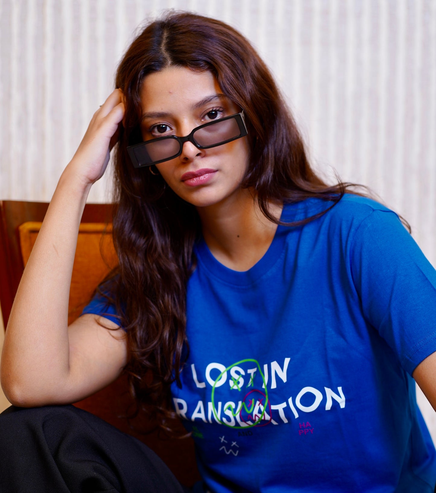 Royal Blue colour printed tshirt